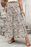 Large Size Holiday Style Floral Print Half Skirt