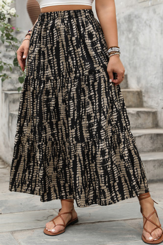 Large Size High Waist Printed Half Skirt