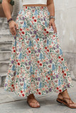 Large Size Holiday Style Floral Print Half Skirt