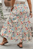 Large Size Holiday Style Floral Print Half Skirt