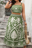 Large Size Sleeveless Strap Top Skirt Two-Piece Set
