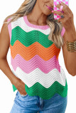 Summer Round Neck Knitted Sleeveless Vest