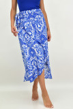 Retro Style Paisley Print Irregular Skirt