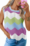 Summer Round Neck Knitted Sleeveless Vest