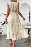 Summer Texture V-Neck Sleeveless Dress