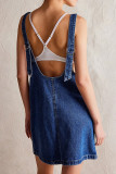 Adjustable Shoulder Strap Sleeveless Denim Dress