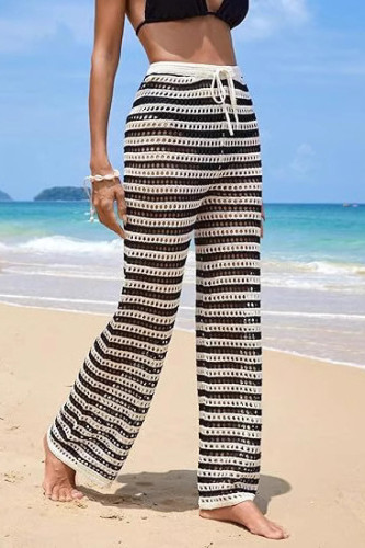 Striped Knitted Hollow Beach Sunscreen Pants