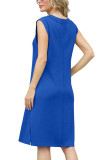 Summer Loose Sleeveless V-Neck Slit Dress