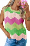 Summer Round Neck Knitted Sleeveless Vest