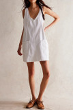 Adjustable Shoulder Strap Sleeveless Denim Dress