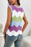 Summer Round Neck Knitted Sleeveless Vest