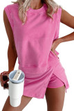 Short Sleeved T-Shirt Three Quarter Pants Two-Piece Set