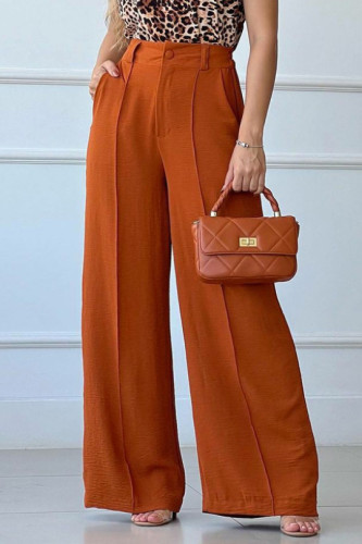 Solid Color Pleated Loose Wide Leg Pants