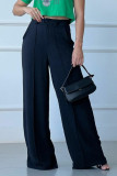 Solid Color Pleated Loose Wide Leg Pants