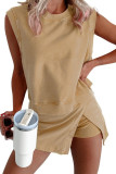 Short Sleeved T-Shirt Three Quarter Pants Two-Piece Set