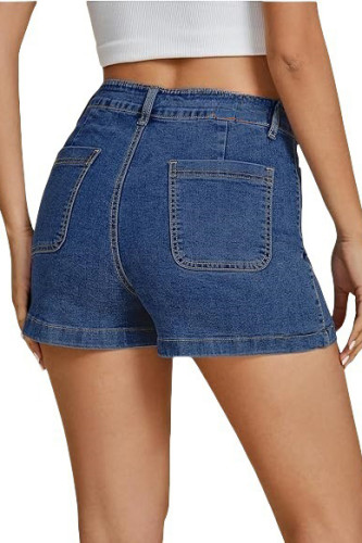 High Stretch High Waisted Pocket Denim Shorts