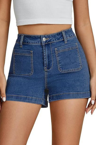 High Stretch High Waisted Pocket Denim Shorts