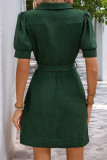 Summer Lapel Short Sleeved Shirt Dress