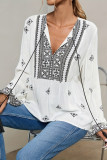 Ethnic Style Long Sleeved Ruffled Fringe Shirt
