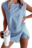 Short Sleeved T-Shirt Three Quarter Pants Two-Piece Set