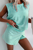 Short Sleeved T-Shirt Three Quarter Pants Two-Piece Set