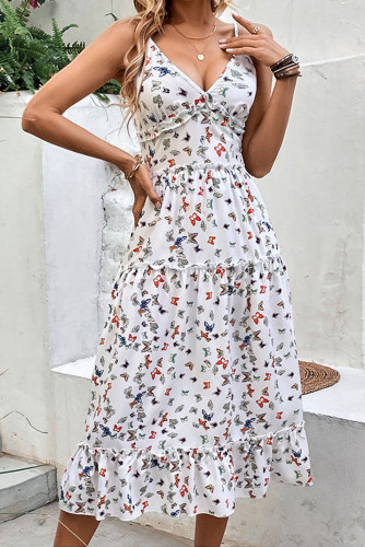 V-Neck Camisole Printed Sleeveless Dress