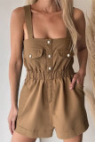 Workwear Straps Cowboy Jumpsuit Shorts