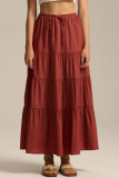 Summer Solid Color High Waisted Elastic Skirt