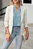 Summer Satin V-Neck Sleeveless Pleated Shirt