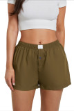Retro Plaid Printed High Waisted Loose Wide Leg Shorts
