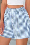 High Waisted Retro Checkered Printed Wide Leg Shorts