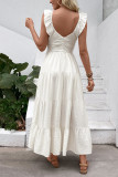 Solid Color V-Neck Sleeveless Backless Dress