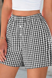 High Waisted Retro Checkered Printed Wide Leg Shorts