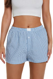 Retro Plaid Printed High Waisted Loose Wide Leg Shorts