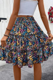 Summer Bohemian Ruffled Floral Print Skirt