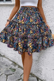 Summer Bohemian Ruffled Floral Print Skirt