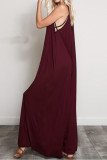 Large Size V-Neck Sleeveless Backless Wide Leg Jumpsuit