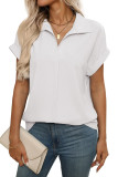 Fashion Lapel Loose Short Sleeved Shirt