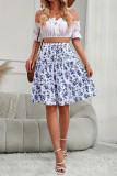 Summer Bohemian Ruffled Floral Print Skirt