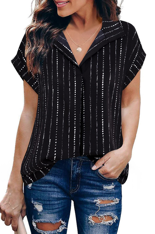 Fashion Lapel Loose Short Sleeved Shirt