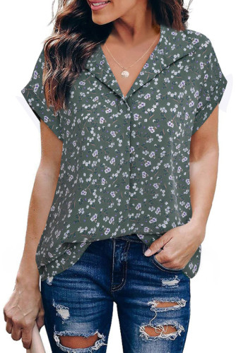 Fashion Lapel Loose Short Sleeved Shirt