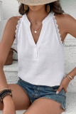Solid Color V-Neck Sleeveless Halter Vest