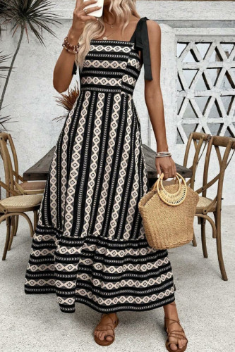 Summer Striped Print Camisole Sleeveless Dress