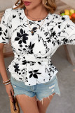Fashion Retro Bubble Short Sleeve Printed Shirt