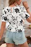 Fashion Retro Bubble Short Sleeve Printed Shirt