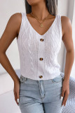 V-Neck Button Sleeveless Knitted Vest
