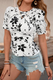 Fashion Retro Bubble Short Sleeve Printed Shirt