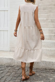 Sleeveless Loose Straight Tube Solid Color Dress