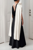 V-Neck Contrasting Sleeveless Party Dress