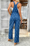 Bohemian Printed Contrasting Overalls Jumpsuit